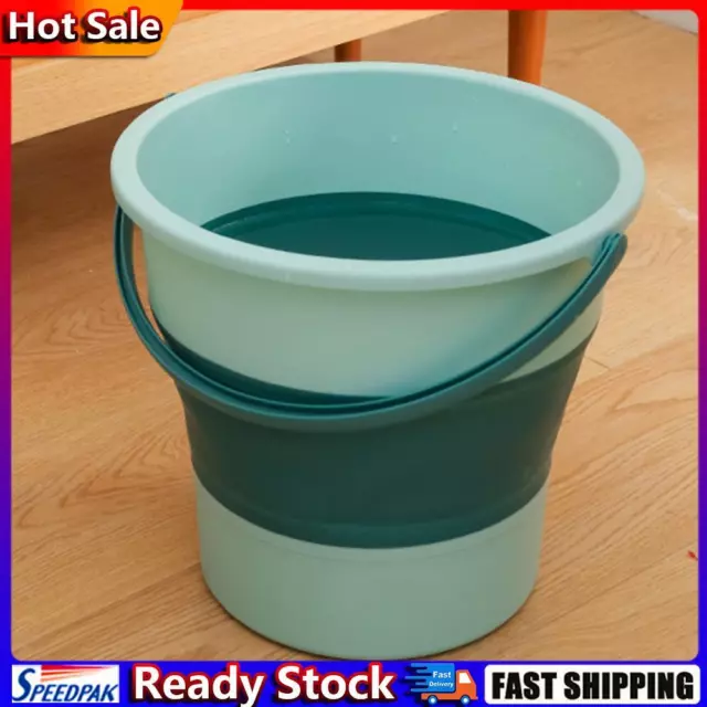 5/10L Folding Bucket Lightweight Wash Bucket for Outdoor Car Wash (Green 5L) Hot