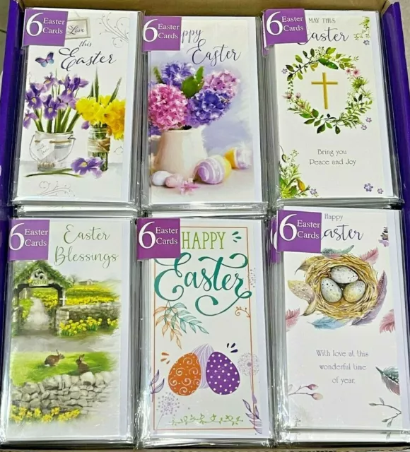 Six Easter  Assorted Design Cards,  Great Selection To Choose From 2
