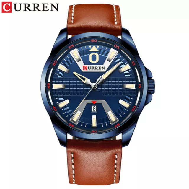 Orologio da polso Curren Uomo Quarzo Moda Calendario Orologio Quarzo Pelle Sport