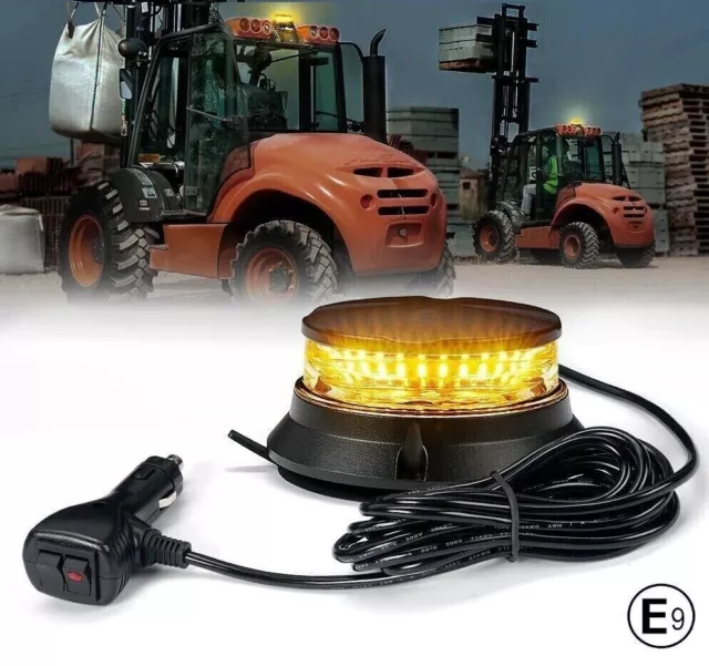 LED Rundumleuchte Blinklicht Warnleuchte 24W Magnet Wiederaufladbar USB E9  LKW