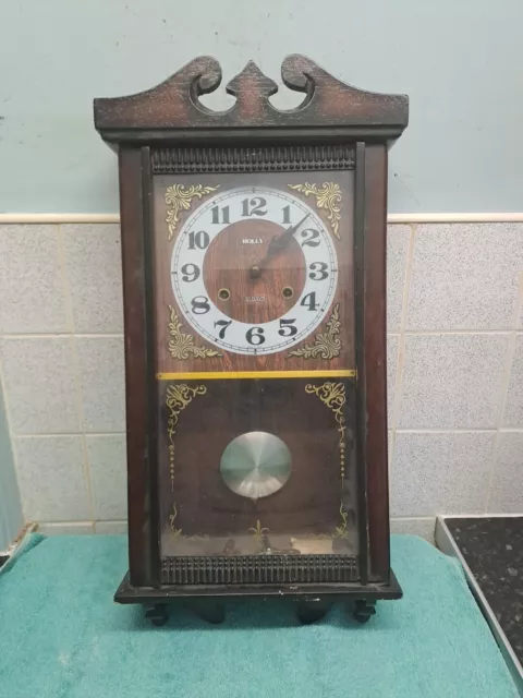 Holly 31 Day Pendulum Clock in Wooden Case  - With Keys