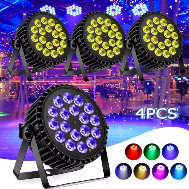 U`King 200W PAR 18 LED 4in1 RGBW DMX Bühnenlicht Scheinwerfer Partylicht Disco