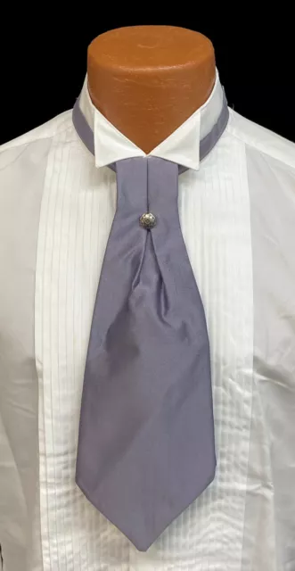 Purple Cravat with Tie Pin Pre-Tied Ascot Necktie Victorian Costume Formal