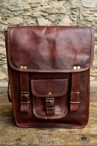Handmade Cuir Véritable Vintage Épaule Femme Cartable Sacoche Ordinateur Sac