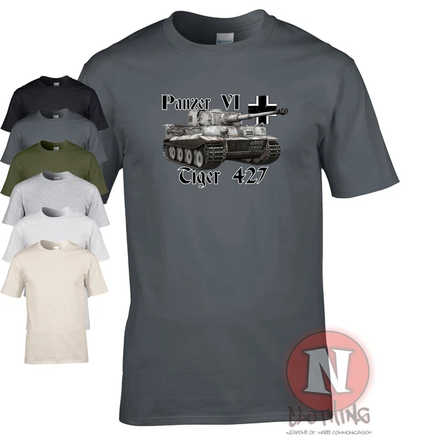 T-shirt WW2 – Chars Sherman, Hellcat, Panzer, Tiger, Panther – Design Militaire – Cadeau Passionné D'histoire – Coupe Classique 100% Coton