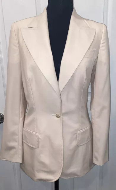 Stella McCartney Pink One Button Peak Lapel Wool Women’s Blazer Size IT42 US 4 6