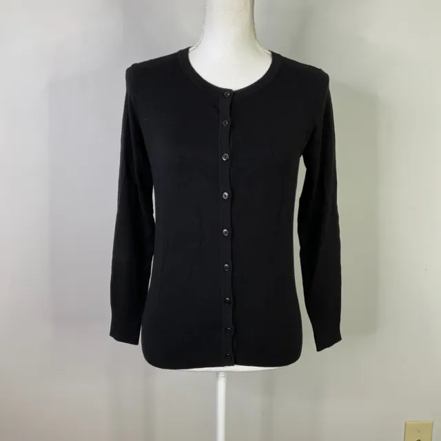 Charter Club Sweater Womens XS Button Up Cardigan Long Sleeve Black