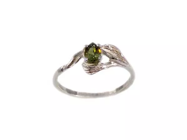 RARE Antique 19thC Siberian Green Demantoid + Ring Bible Gem of Noah Ark Aaron