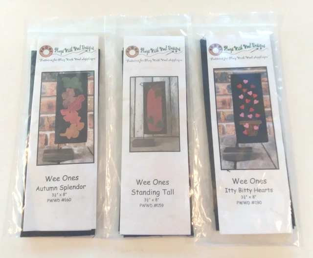"Lote de 3 kits de costura Play with Wool Designs 3,25"" x 8"