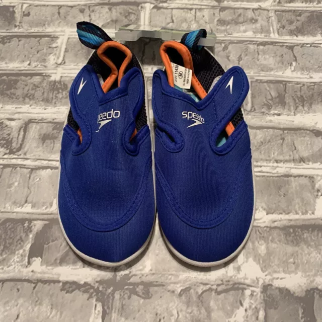 Speedo Kids Toddler Hybrid BOYS Water Swim Shoes Medium 7-8 Blue NWT $19.99