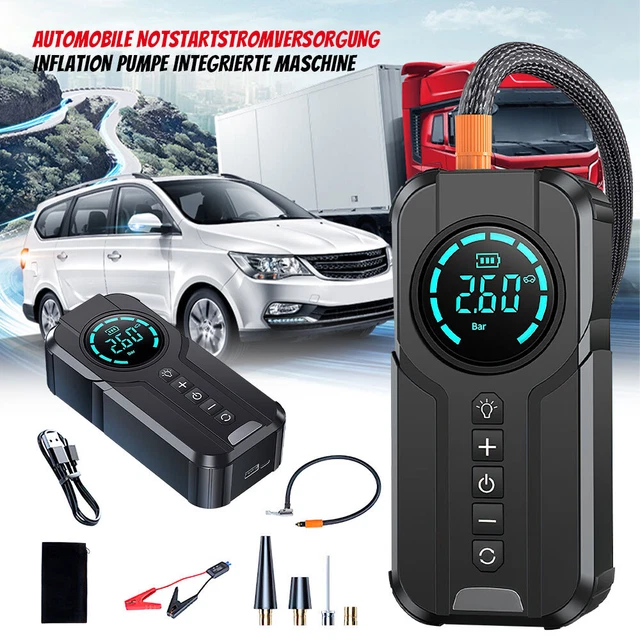 Ausilio avviamento auto Jump Starter 1000A powerbank compressore pompa aria luce di emergenza