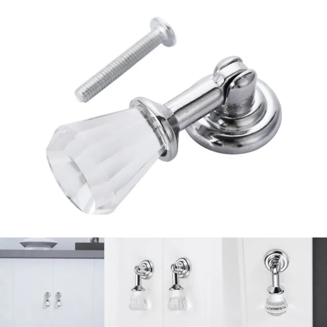 1X Fashion Crystal Pendant Handle Pull Small Knob for Cabinet Door Closet Drawer