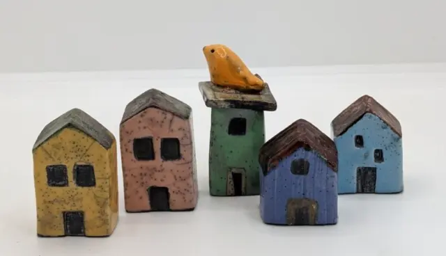 Artijnas / Simona Armas Raku Miniatures Studio Pottery Five Houses Buildings