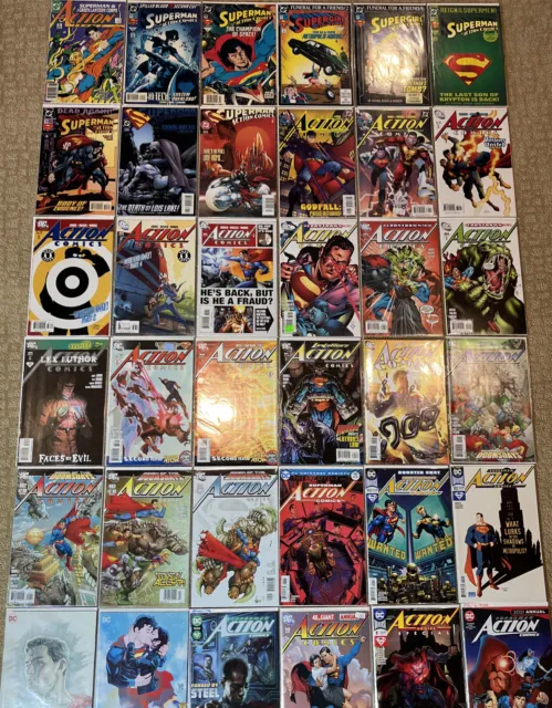 DC Action Comics Lot: 36 Issues ~#589-1046 1sts, Variants, Annls, Byrne 2 Bendis