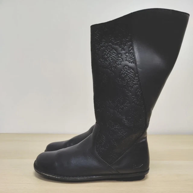 DR MARTENS 3B33 Black Leather Floral Paisley Zip Mid Calf Biker Boots Size Uk 8 79.99 PicClick UK
