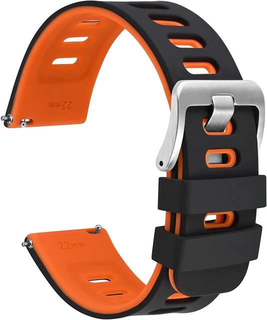 Bicolore Cinturini per Orologi, Gomma Silicone, Sgancio Rapido, Cinturino Di Ric