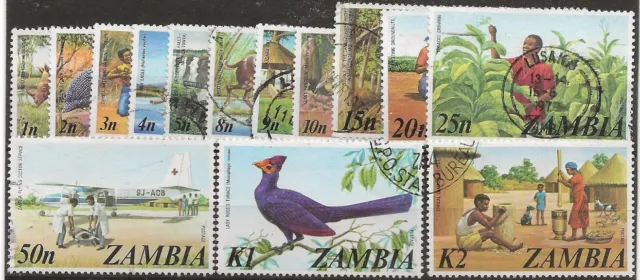 Zambia 1974 Pictorial Definitive Set SG226-239 Very Fine Used