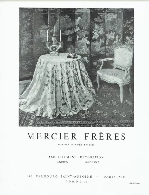 publicité Advertising 0921 1957   maubles Mercier Frères ameublement décoration