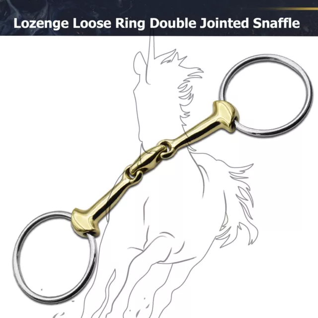 Lozenge Loose Ring Double Jointed Snaffle Horse Bit - Mouth Bit - German Silver