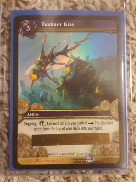 World of Warcraft WOW TCG TUSKARR KITE Unscratched Loot Card