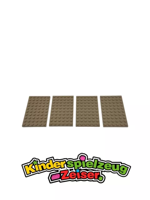 LEGO 4 X Piastra di Base per Costruzione Beige Scuro Mimetico 6x10 3033
