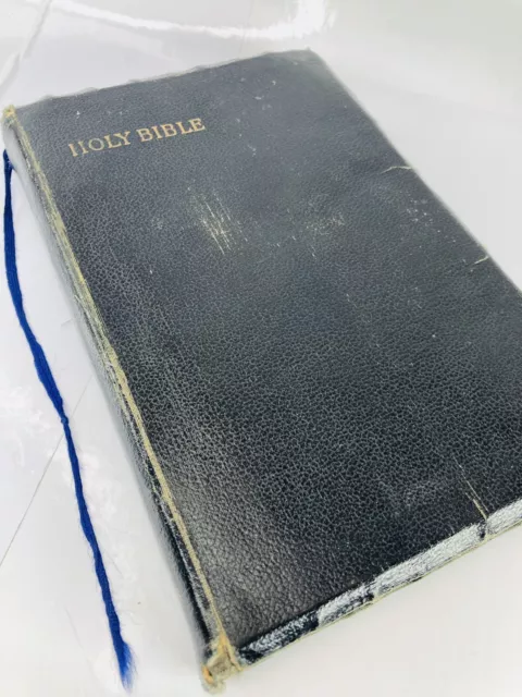 Holy Bible 1957 Collins Clear Type Press Black KJV Great Britain Church Leather