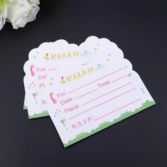 10 tarjetas de invitación dinosaurios estampadas desechables papel colorido boda Ge