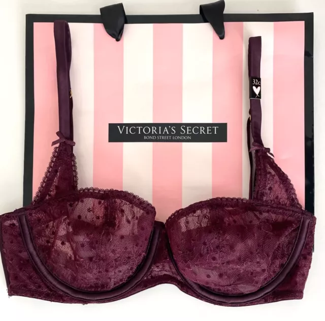 NWT Victoria's Secret DREAM ANGELS Unlined Dot Balconette Bra 32C