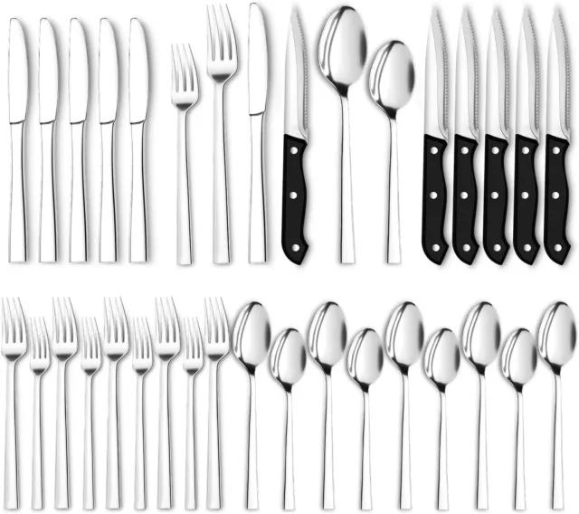 30 Pcs Silverware Set for 5 Stainless Steel Flatware Cutlery Utensil Kitchen US