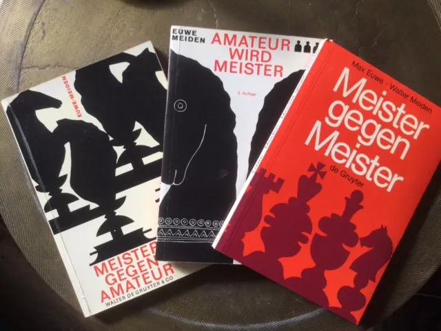 3 x Schach, Max Euwe, Meister g. Amateur, Amateur w. Meister, Meister g. Meister