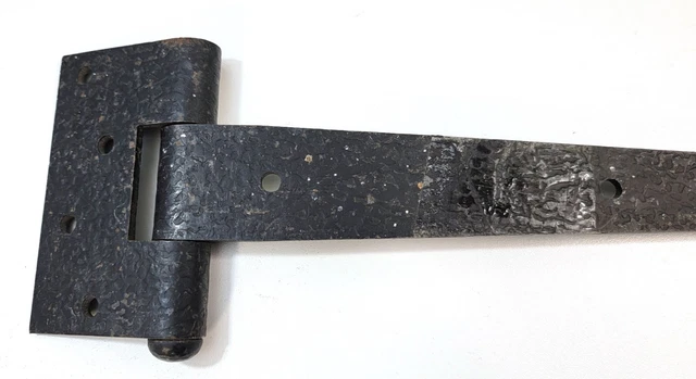 1 Large Strap T Hinges 19" Tee Forged Gate Barn Rustic Medieval Iron 3