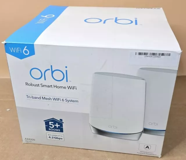 NETGEAR - Orbi AX4200 Tri-Band Mesh Wi-Fi 6 System RBK752 (2-pack) - White NEW