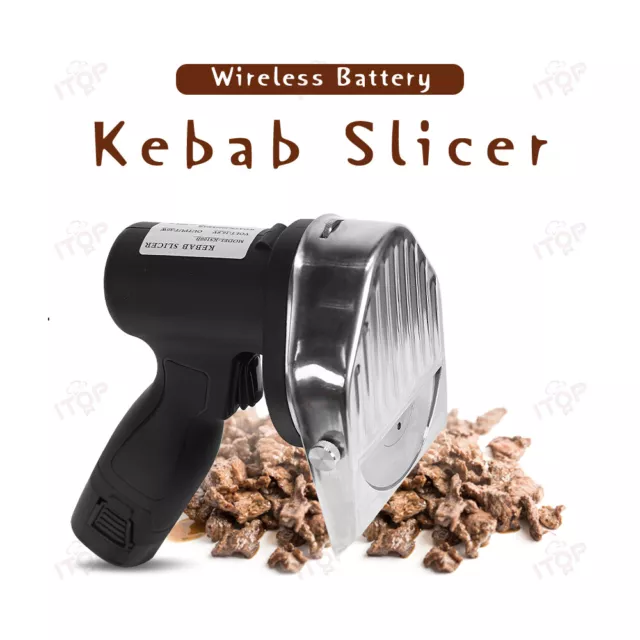 Wireless Kebab Slicer Shawarma Doner Gyro Meat Cutter Rechargeable with 2 Blade