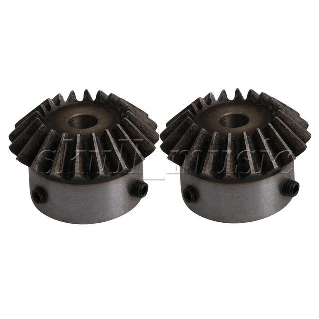 2PCS Steel 2 Module 20T 8mm Hole Dia Bevel Gear for Mechanical Accessory