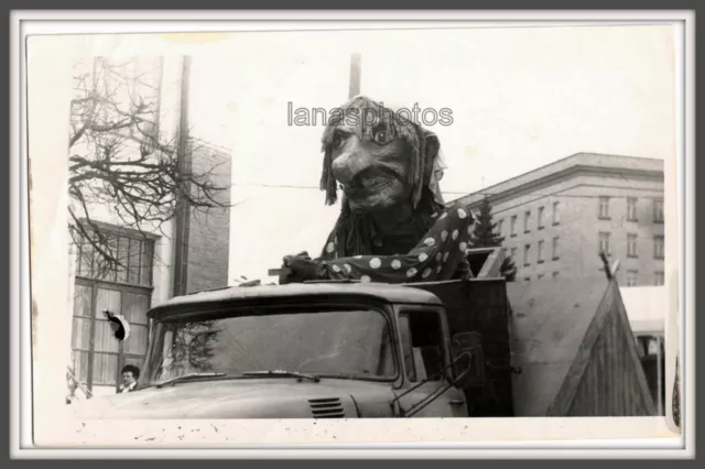 Head of witch Baba Yaga Russia fairy tale evil spirit ogre Odd old vintage photo