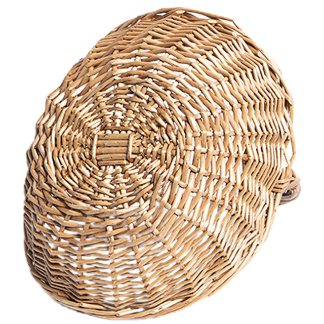Panier De Pêche à La Mouche Vintage – Osier Tissé Et Déco Poisson Bois – Ceinture Pêcheur