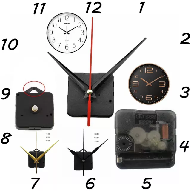 Replacement Quartz Wall Clock Movement Mechanism DIY Repair Kit Part Tool Black