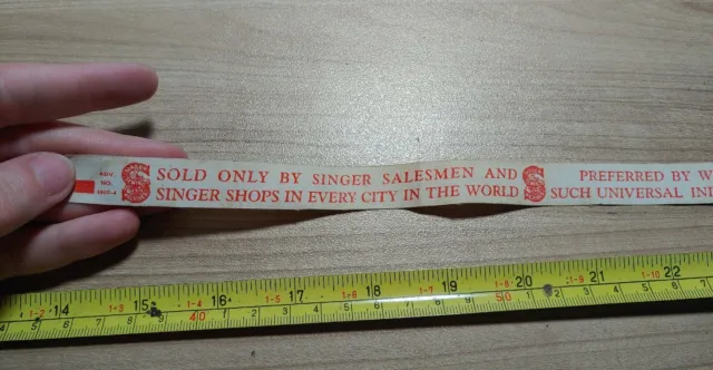 Vintage Singer Sewing Machine Advertising Fabric Measuring Tape RARE