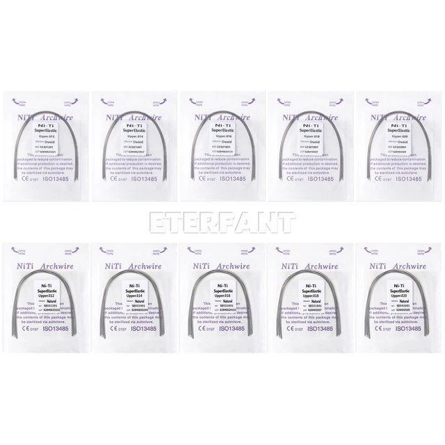 ETERFANT Dental Orthodontic Arch Wires Super Elastic NiTi Round Ovoid/Natural