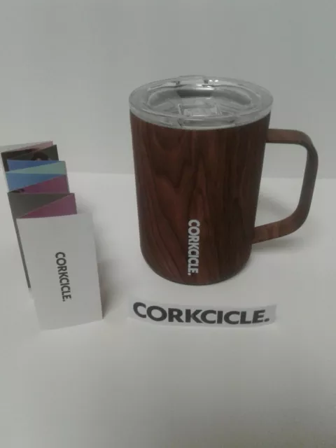 Corkcicle Insulated Stainless Steel Mug With Handle 16 oz. Walnut Wood NEW