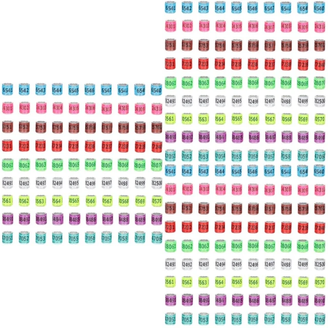 300 pcs ouverts anneaux d'oiseau colorés anneaux d'oiseau birds décoration