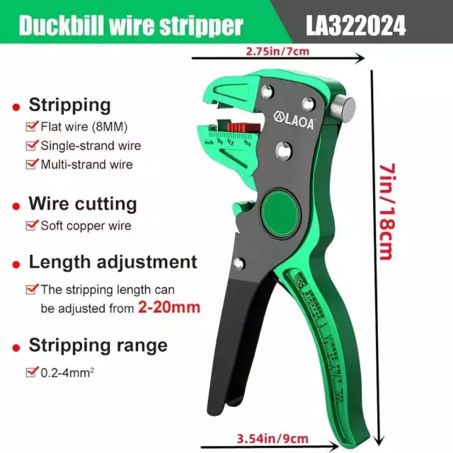 LAOA Automatic Wire Stripper Flatwire Cutter Stripping Plier 2