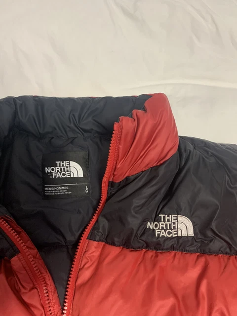 Giacca tampone The North Face da uomo rossa Nuptse piumino d'oca 700 taglia large 4