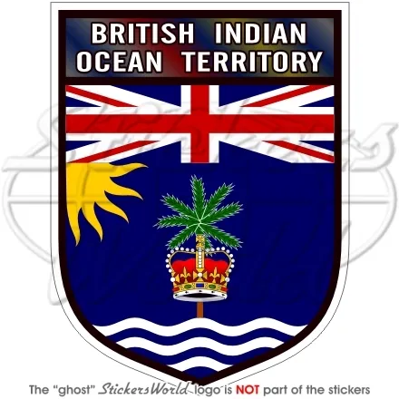 BRITANNIQUE OCEAN INDIEN TERRITOIRE Bouclier Adhésif Vinyle Autocollant 100mm