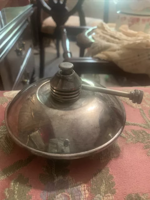 Vintage Antique Silverplate Chafing Dish Alcohol Burner Warmer