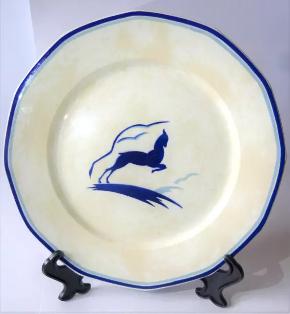 RARE Assiette Art Deco Moulin des Loups RARE "Chamois" Gorgeous Art Deco Plate