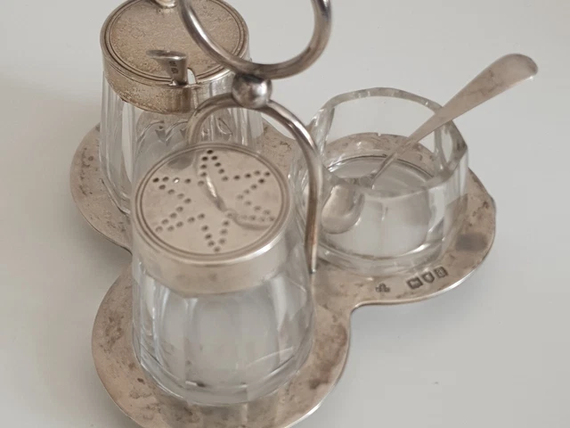 Sterling Silver Cruet Stand, London 1896.