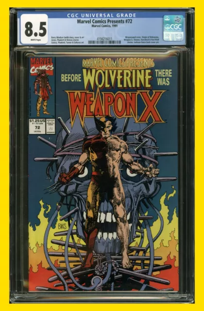 MARVEL COMICS PRESENTS #72 (1991 Marvel) CGC 8.5 VF+ Wolverine Origin Weapon X