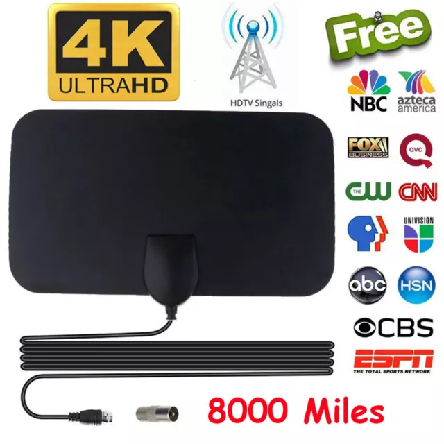 8000Miles Portable TV Antenna Indoor Outdoor Digital HD Freeview Aerial Ariel UK