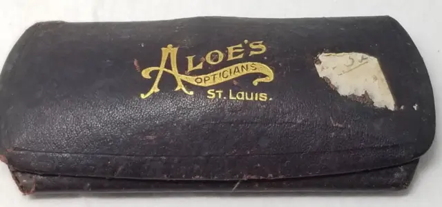 Aloe's Opticians St. Louis Eyeglass Spectacles Case Small Antique Black Purple